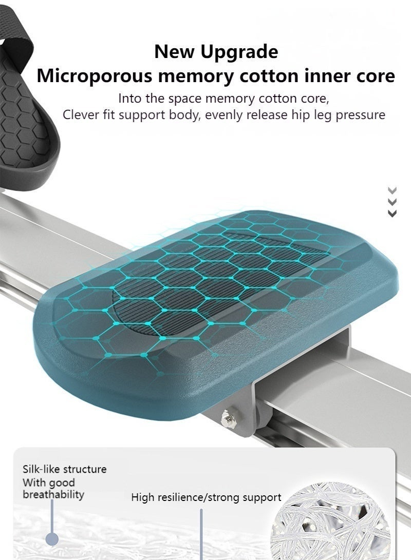 Sharpdo Indoor Household 8-Speed Adjustable Folding Silent Rowing Machine, Heart Rate, Time, Speed, Calories, Mileage Display, With Ipad Holder, Load-Bearing 120kg - Image 5